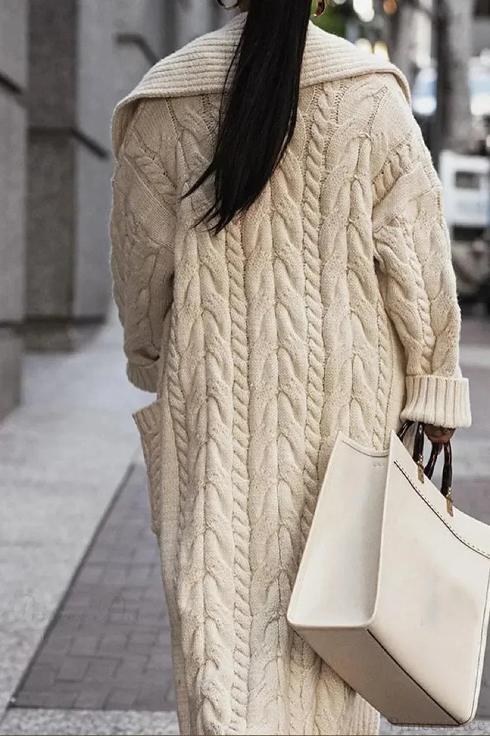 JOVANNA | CABLE-TEXTURE DUSTER CARDIGAN - Ivory