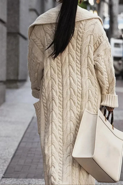 JOVANNA | CABLE-TEXTURE DUSTER CARDIGAN - Ivory