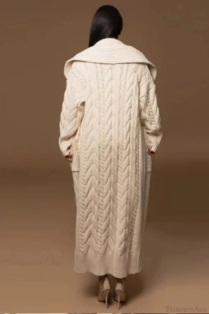 JOVANNA | CABLE-TEXTURE DUSTER CARDIGAN - Ivory