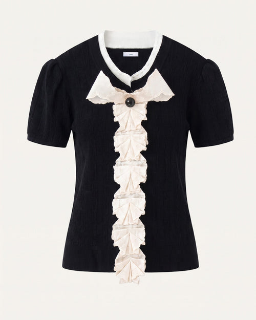 JOVITA | RUFFLE BLOUSE - Black