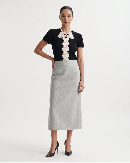 JOVITA | RUFFLE BLOUSE - Black