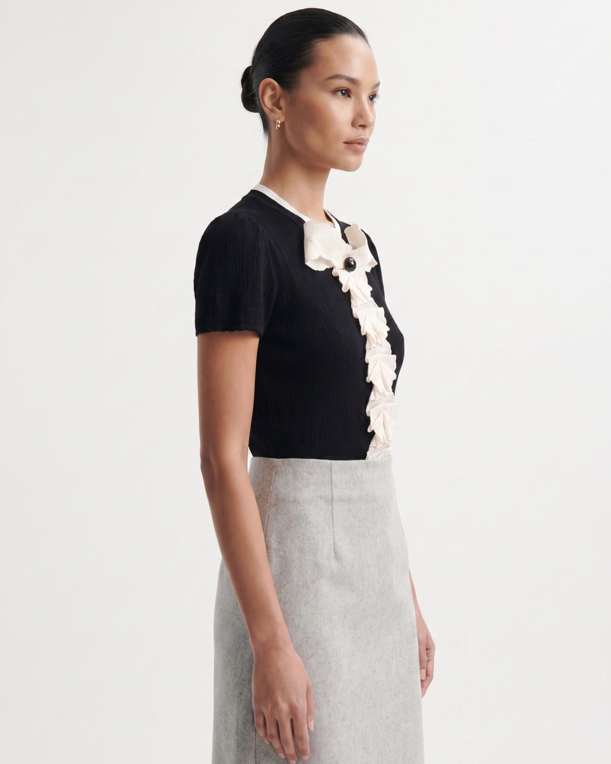 JOVITA | RUFFLE BLOUSE - Black