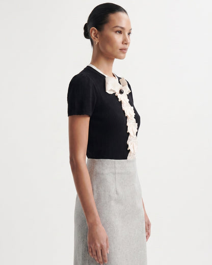 JOVITA | RUFFLE BLOUSE - Black