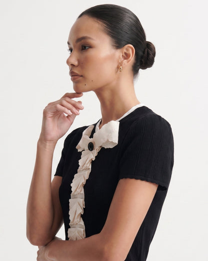 JOVITA | RUFFLE BLOUSE - Black