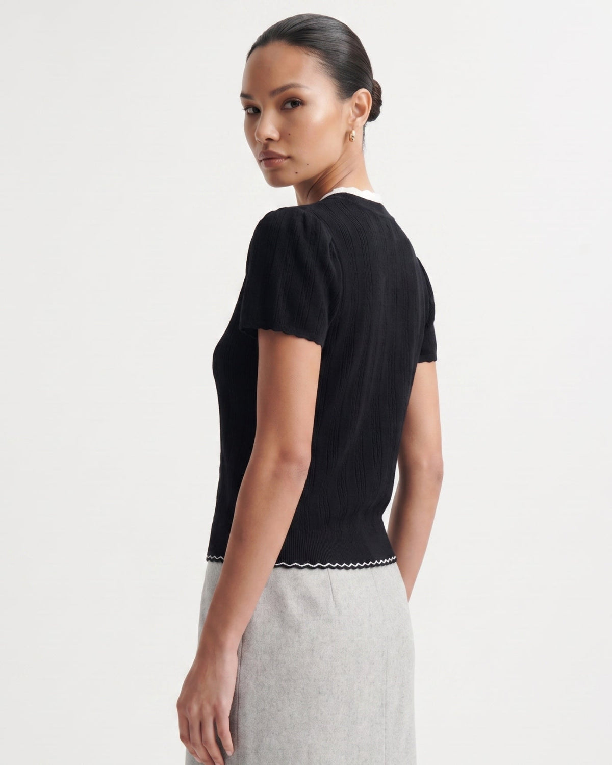 JOVITA | RUFFLE BLOUSE - Black