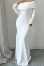 KAIYA | OFF SHOULDER MERMAID MAXI DRESS - White