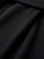 KAROLINA | BELTED ASYMMETRIC HEM MIDI DRESS - Black