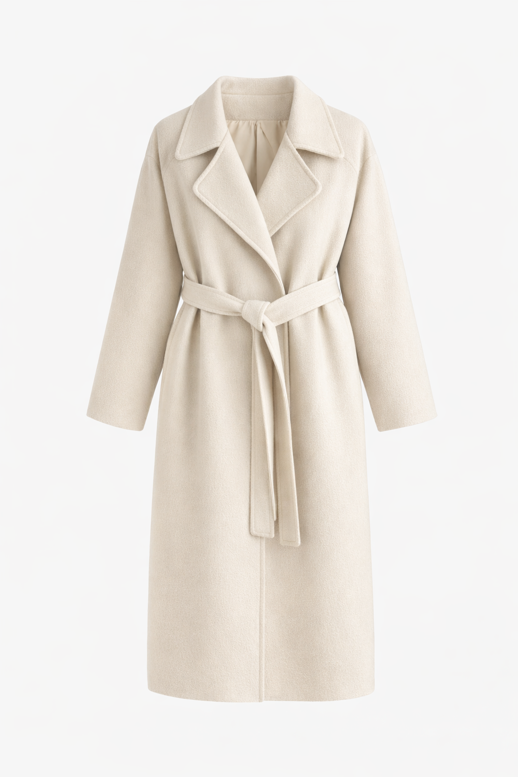 KATELL | BELTED LONGLINE COAT - Cream