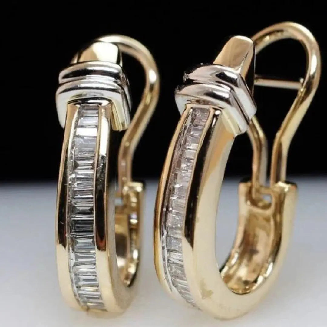 KESTREL | GOLD BAGUETTE HOOP EARRINGS - Gold