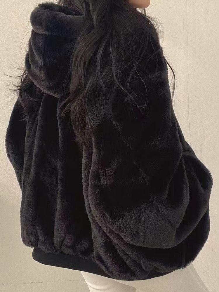 KIRRA | OVERSIZED HOODED ZIP JACKET - Black