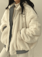 KIRRA | OVERSIZED HOODED ZIP JACKET - Dusty Blue