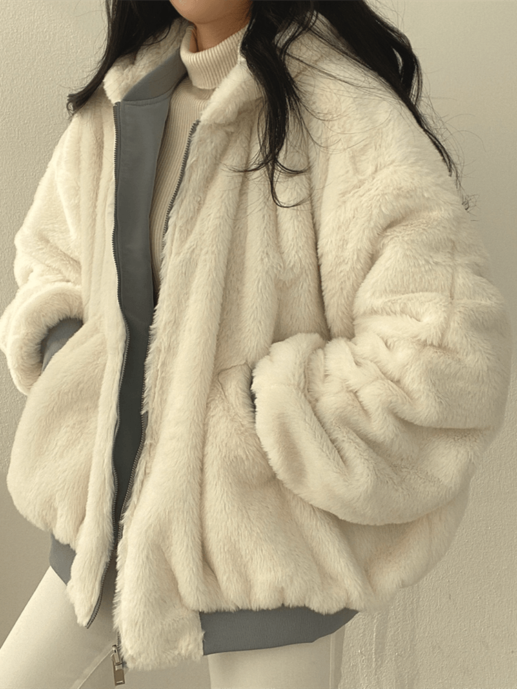KIRRA | OVERSIZED HOODED ZIP JACKET - Dusty Blue