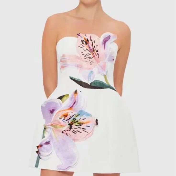 LADY | FLORAL MINI DRESS - White Floral