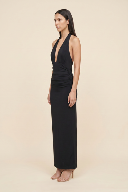 LAIS | HALTER MAXI DRESS - Black