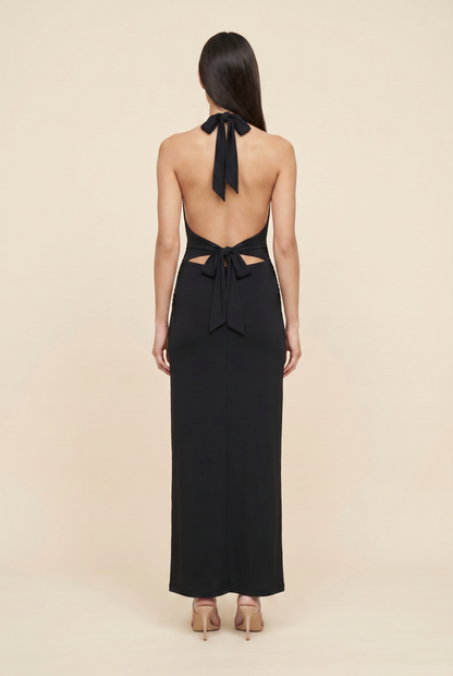 LAIS | HALTER MAXI DRESS - Black