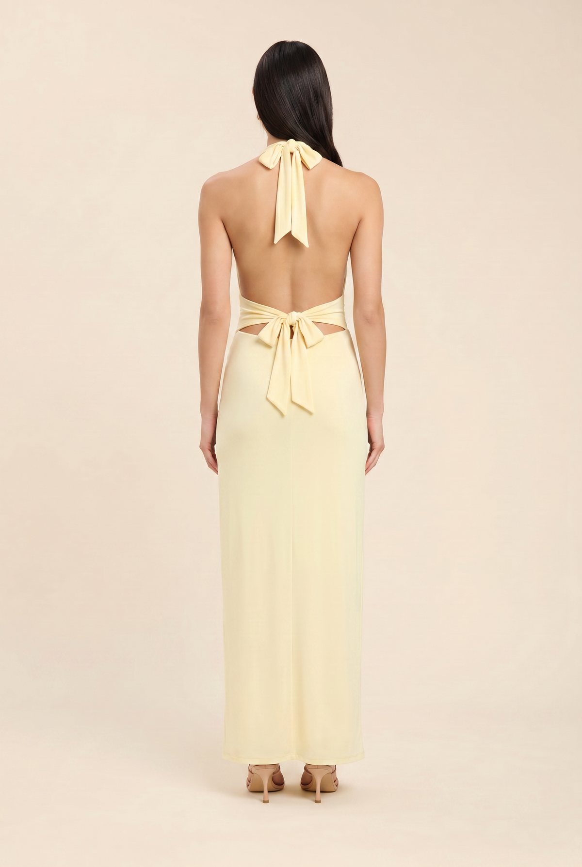 LAIS | HALTER MAXI DRESS - Butter Yellow