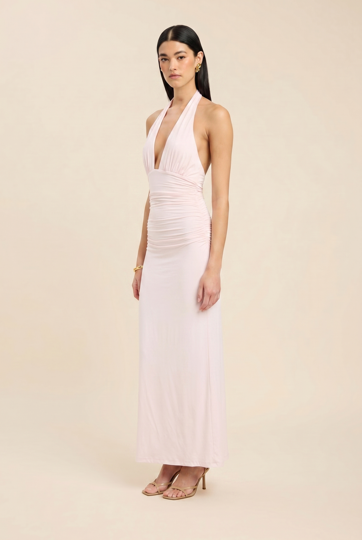 LAIS | HALTER MAXI DRESS - Light Pink