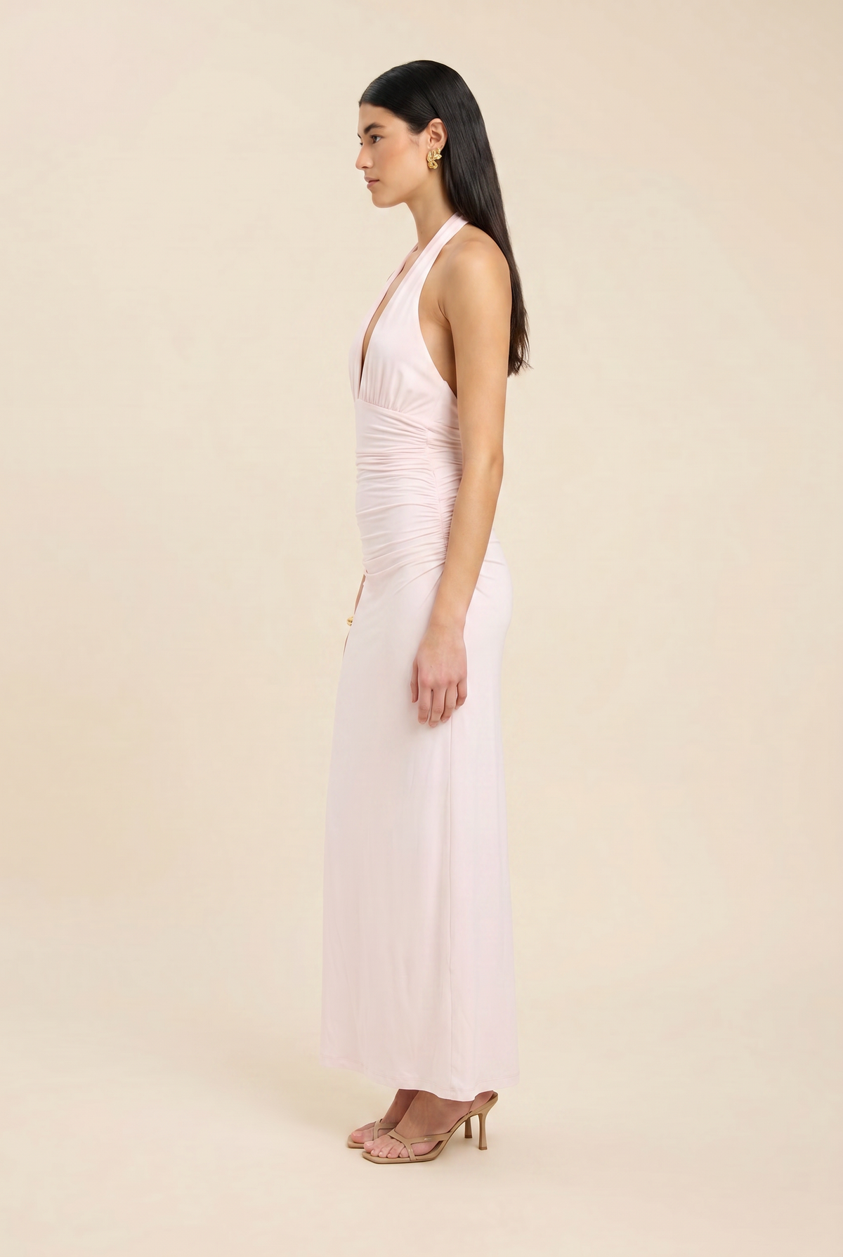 LAIS | HALTER MAXI DRESS - Light Pink