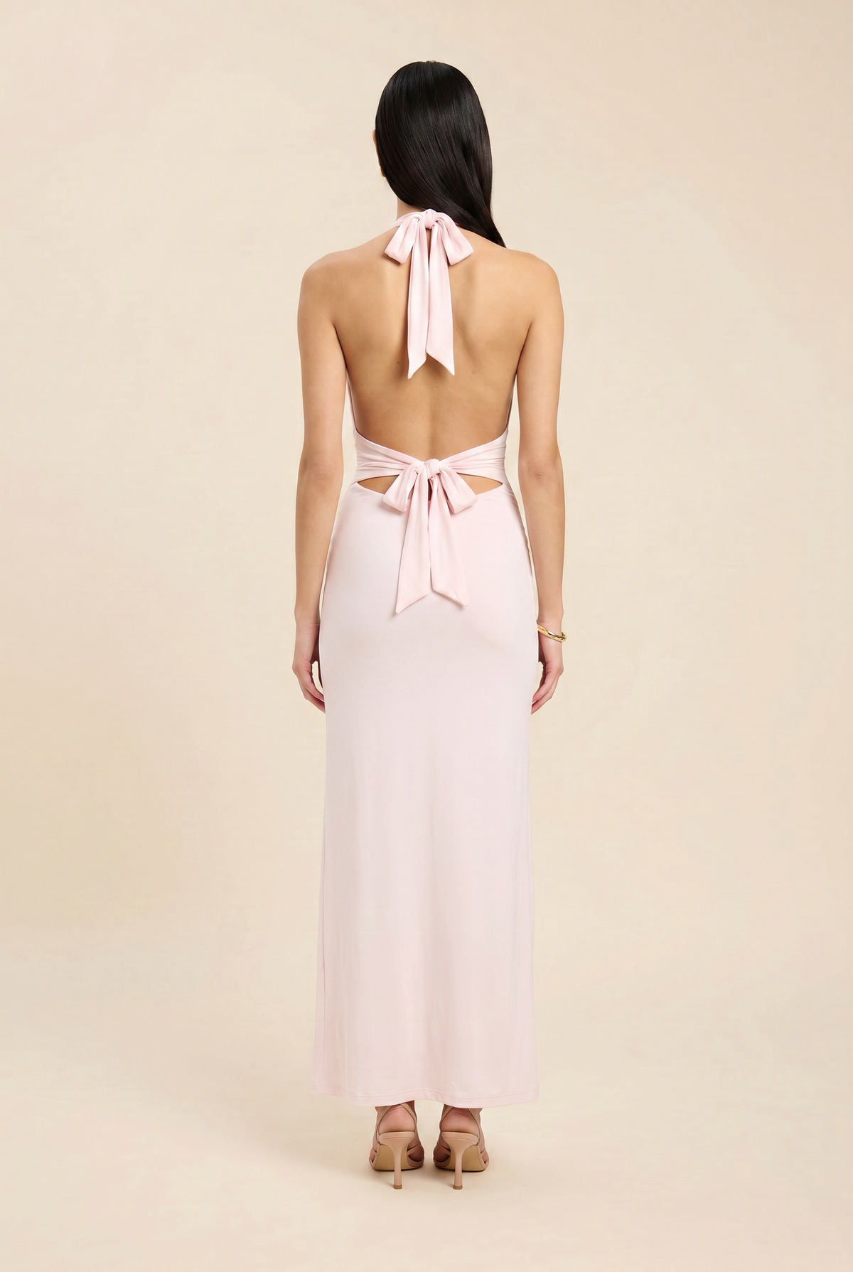 LAIS | HALTER MAXI DRESS - Light Pink