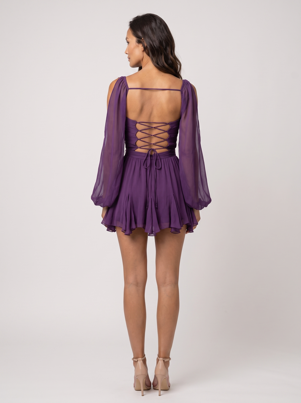 LARK | WRAP MINI DRESS - Purple