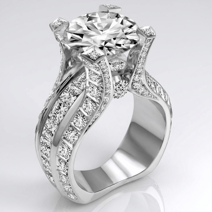 LEIGHTON | ROUND HALO RING - Silver