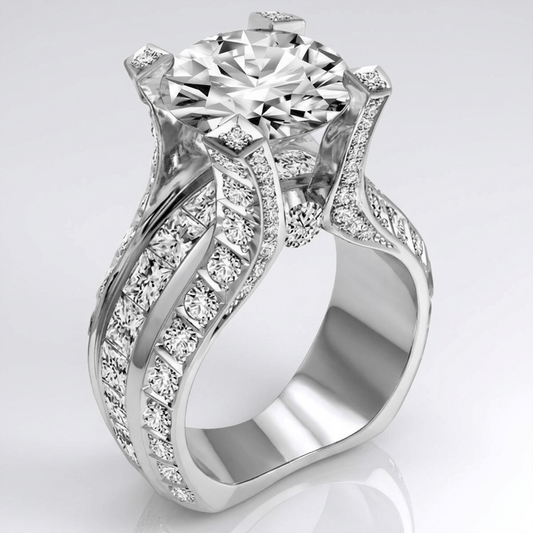 LEIGHTON | ROUND HALO RING - Silver