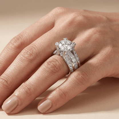 LEIGHTON | ROUND HALO RING - Silver