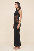 LEILANI | LACE WAIST OPEN BACK MAXI DRESS - Black