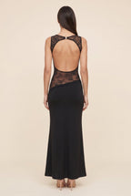LEILANI | LACE WAIST OPEN BACK MAXI DRESS - Black