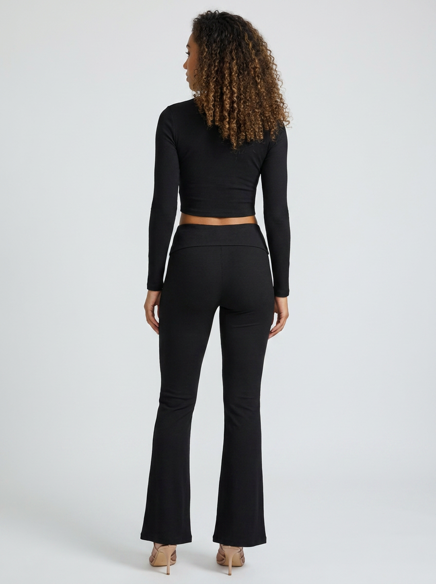 LENE | FLARE PANT SET - Black