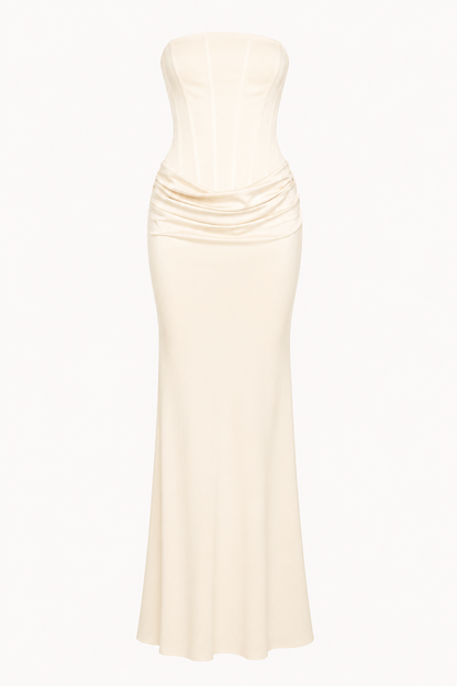 LEONELLE | CORSET MAXI DRESS - White