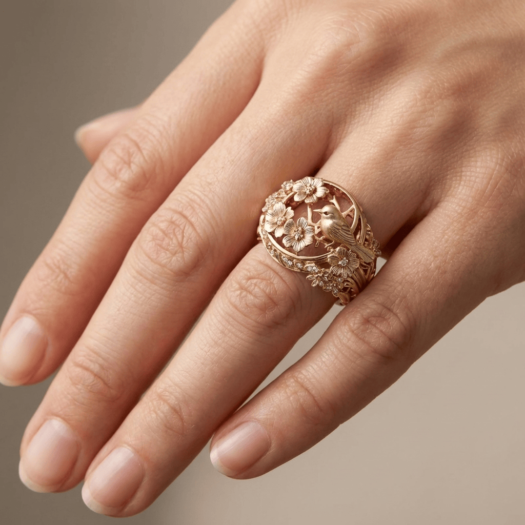 LIESEL | GOLD BIRD GARDEN RING - Gold