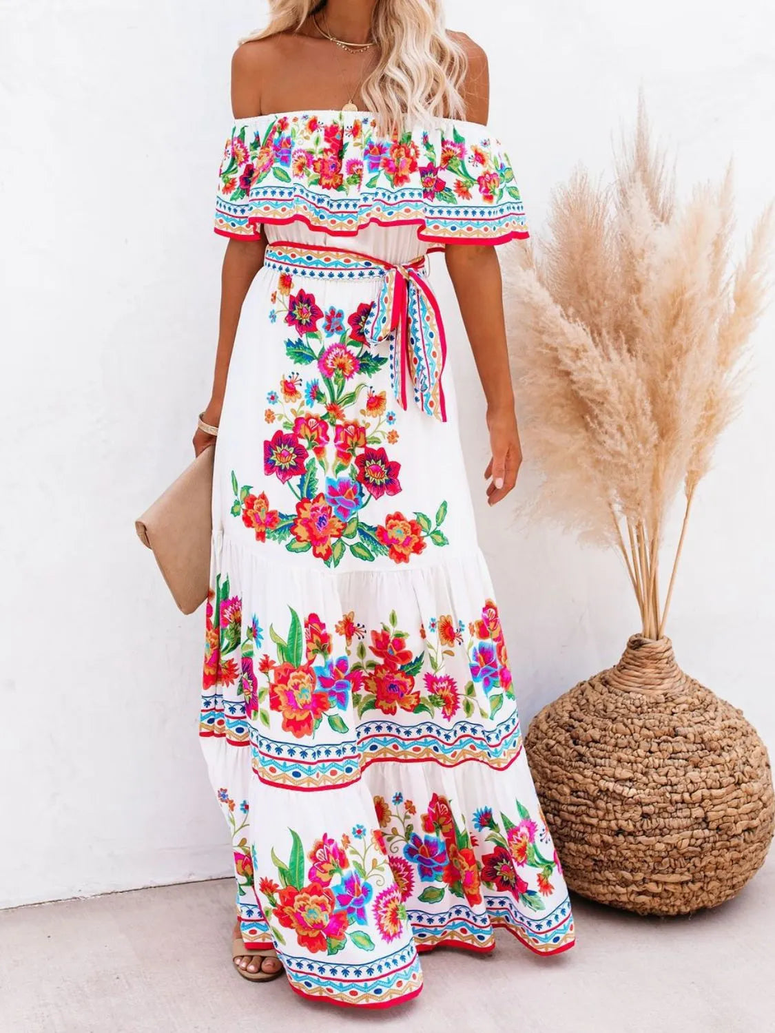 LILIANE | FLORAL MAXI DRESS - White Floral
