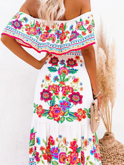 LILIANE | FLORAL MAXI DRESS - White Floral