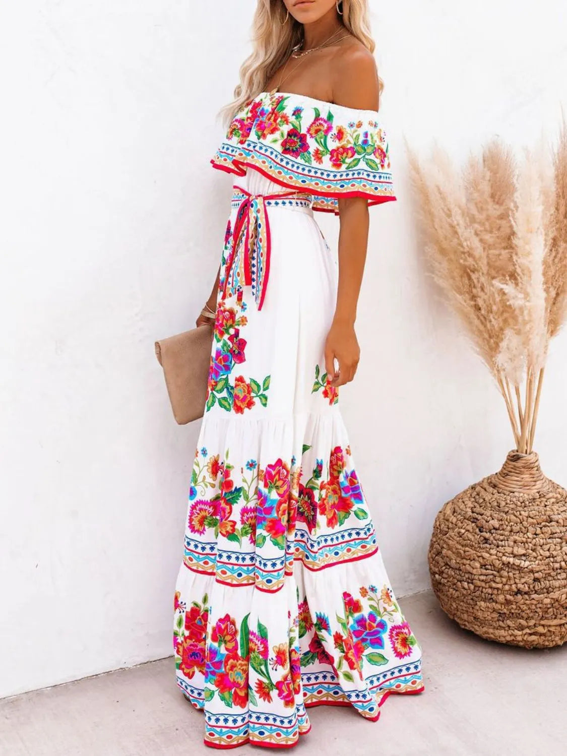 LILIANE | FLORAL MAXI DRESS - White Floral