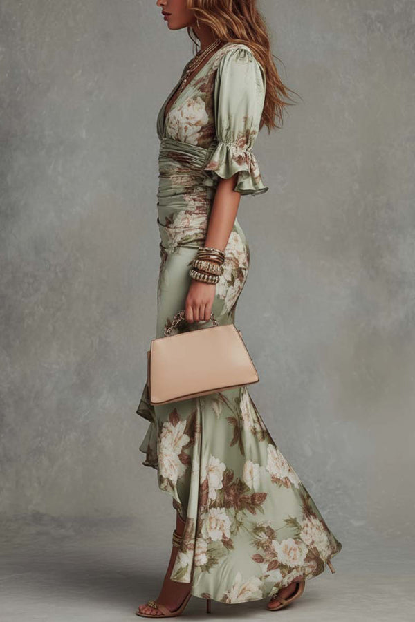 LILOU | FLORAL MAXI DRESS - Sage Floral