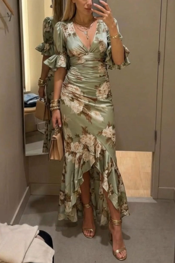 LILOU | FLORAL MAXI DRESS - Sage Floral