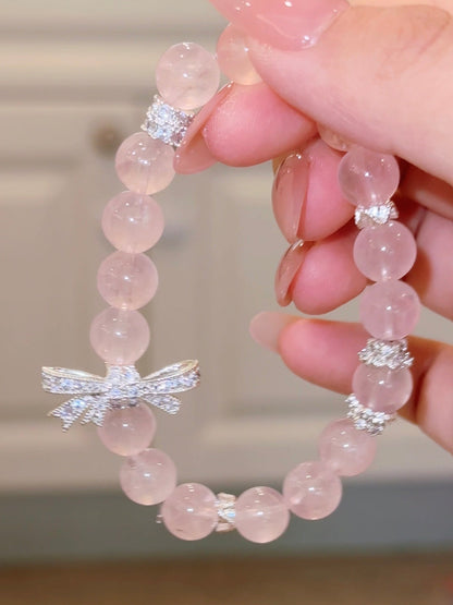 LINNET | PINK BEAD BOW BRACELET - Pink