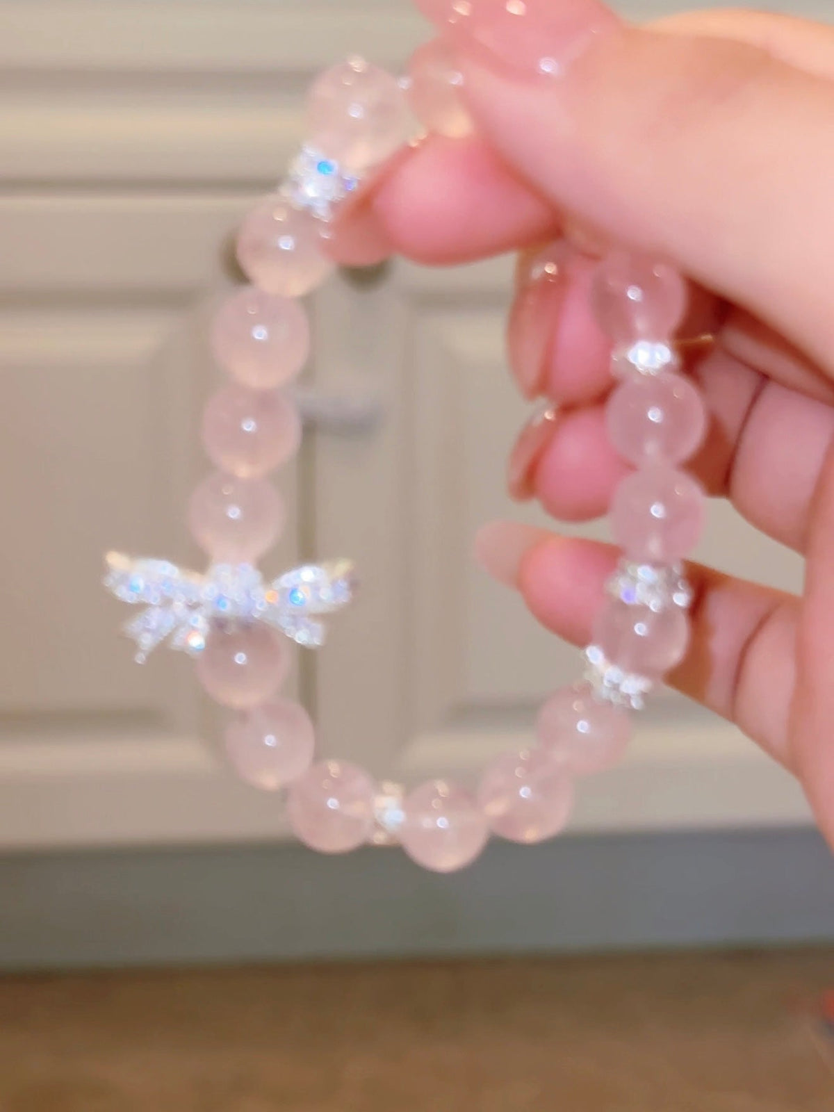 LINNET | PINK BEAD BOW BRACELET - Pink