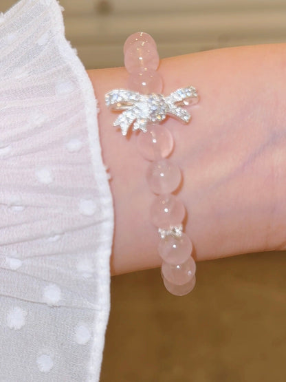 LINNET | PINK BEAD BOW BRACELET - Pink