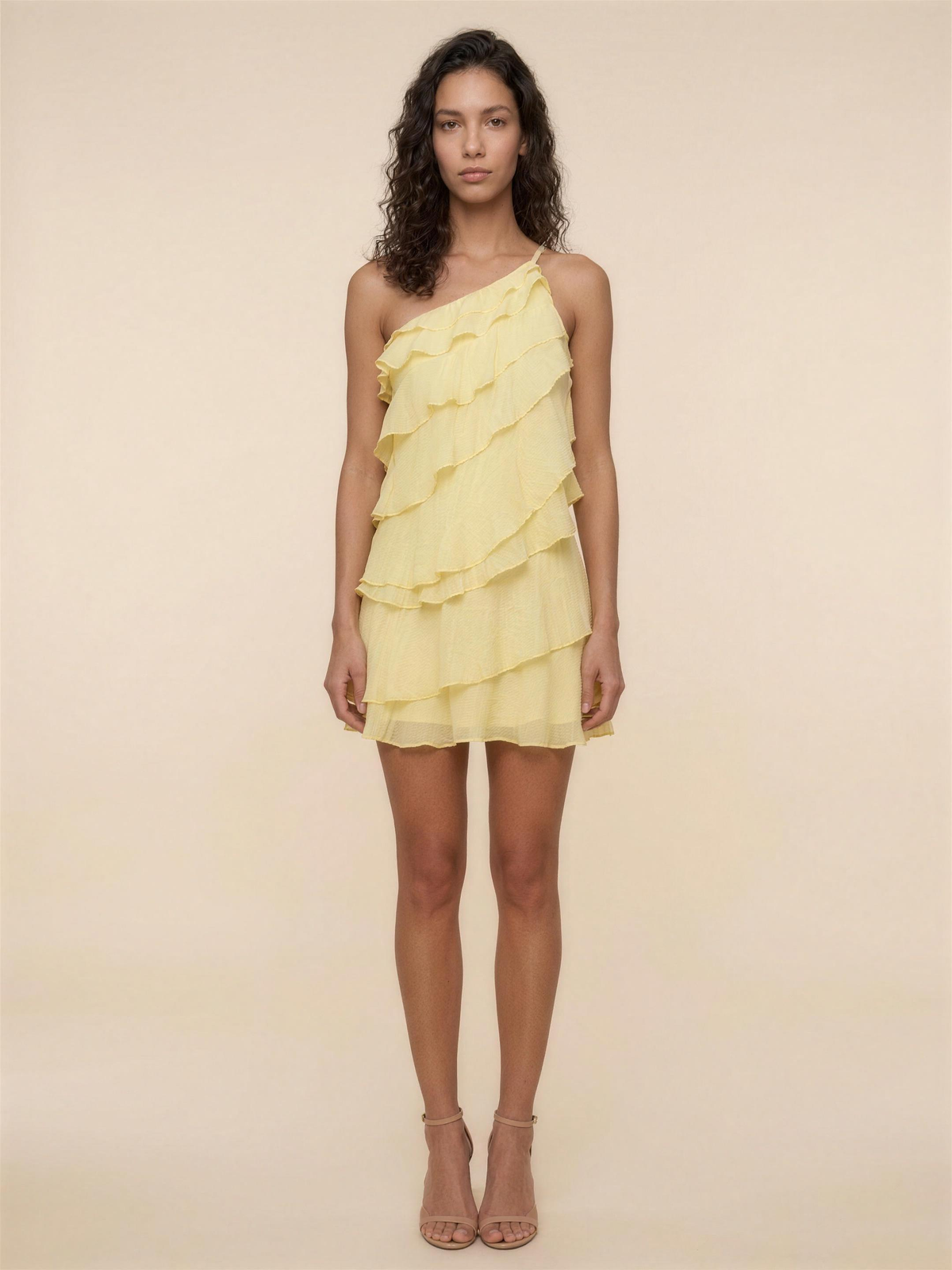 LORRAINE | TIERED MINI DRESS - Lemon