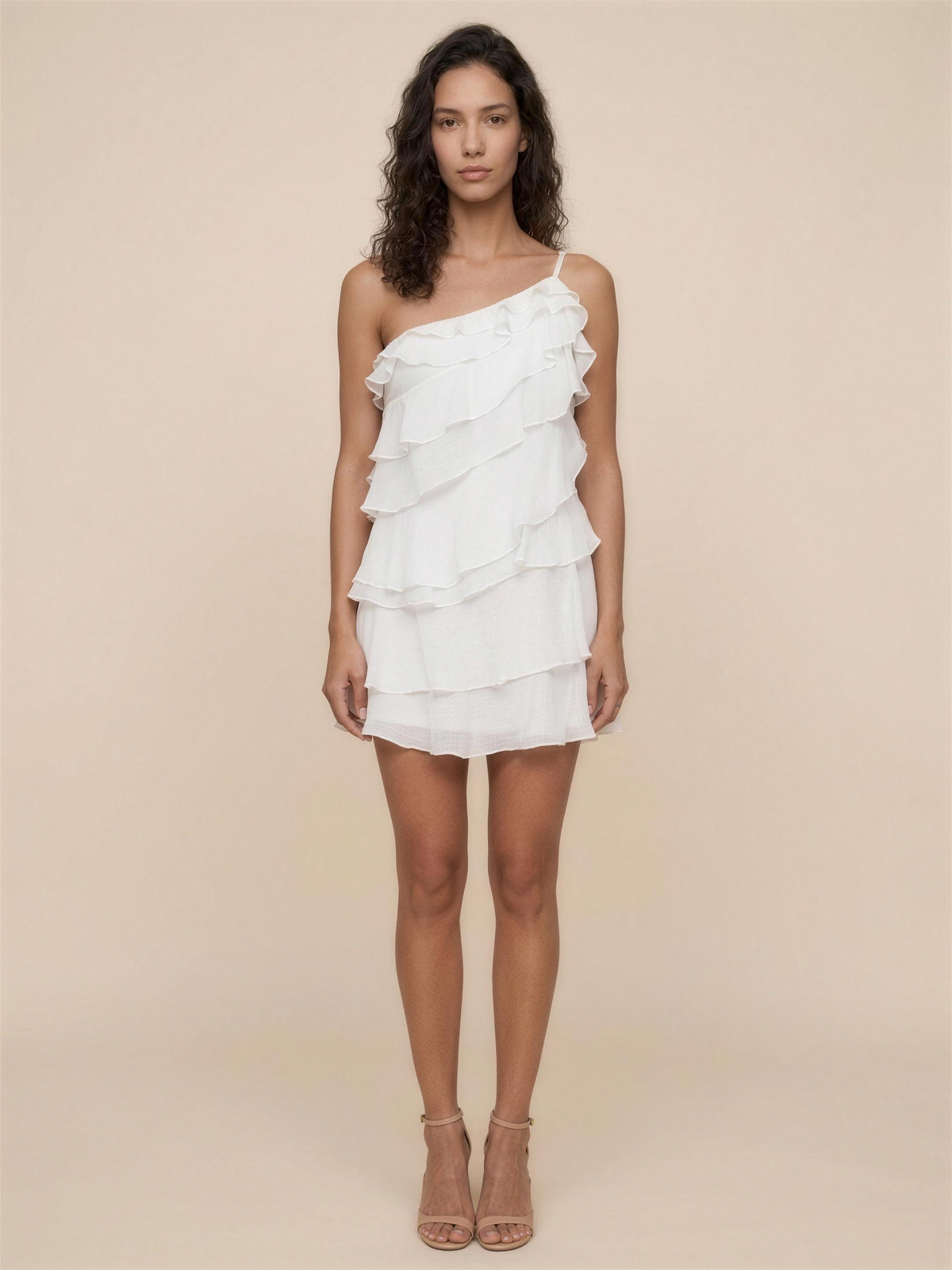 LORRAINE | TIERED MINI DRESS - White