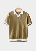 LUCA | TEXTURED POLO SHIRT - Almond