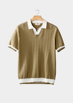 LUCA | TEXTURED POLO SHIRT - Almond