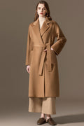 LUCASTA | BELTED LONG WRAP COAT - Camel