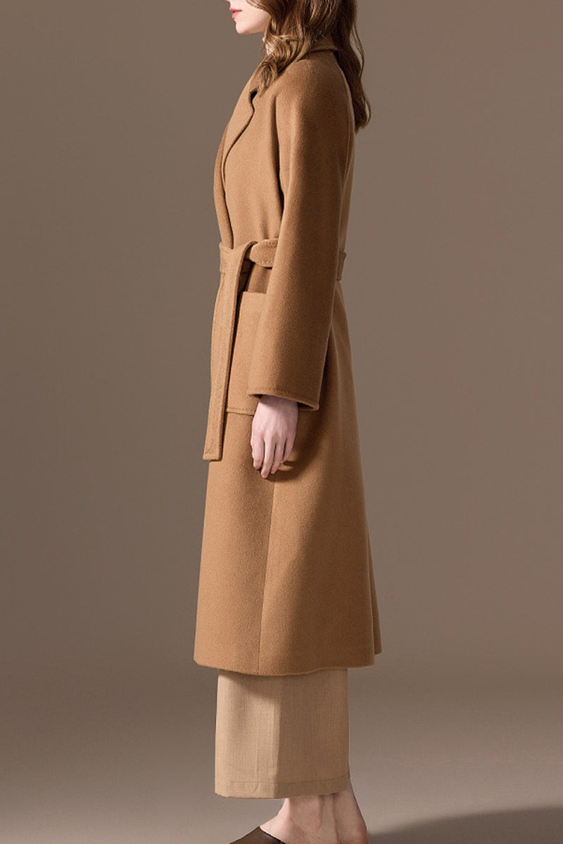 LUCASTA | BELTED LONG WRAP COAT - Camel