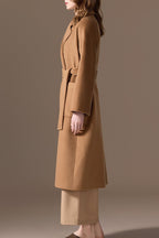 LUCASTA | BELTED LONG WRAP COAT - Camel