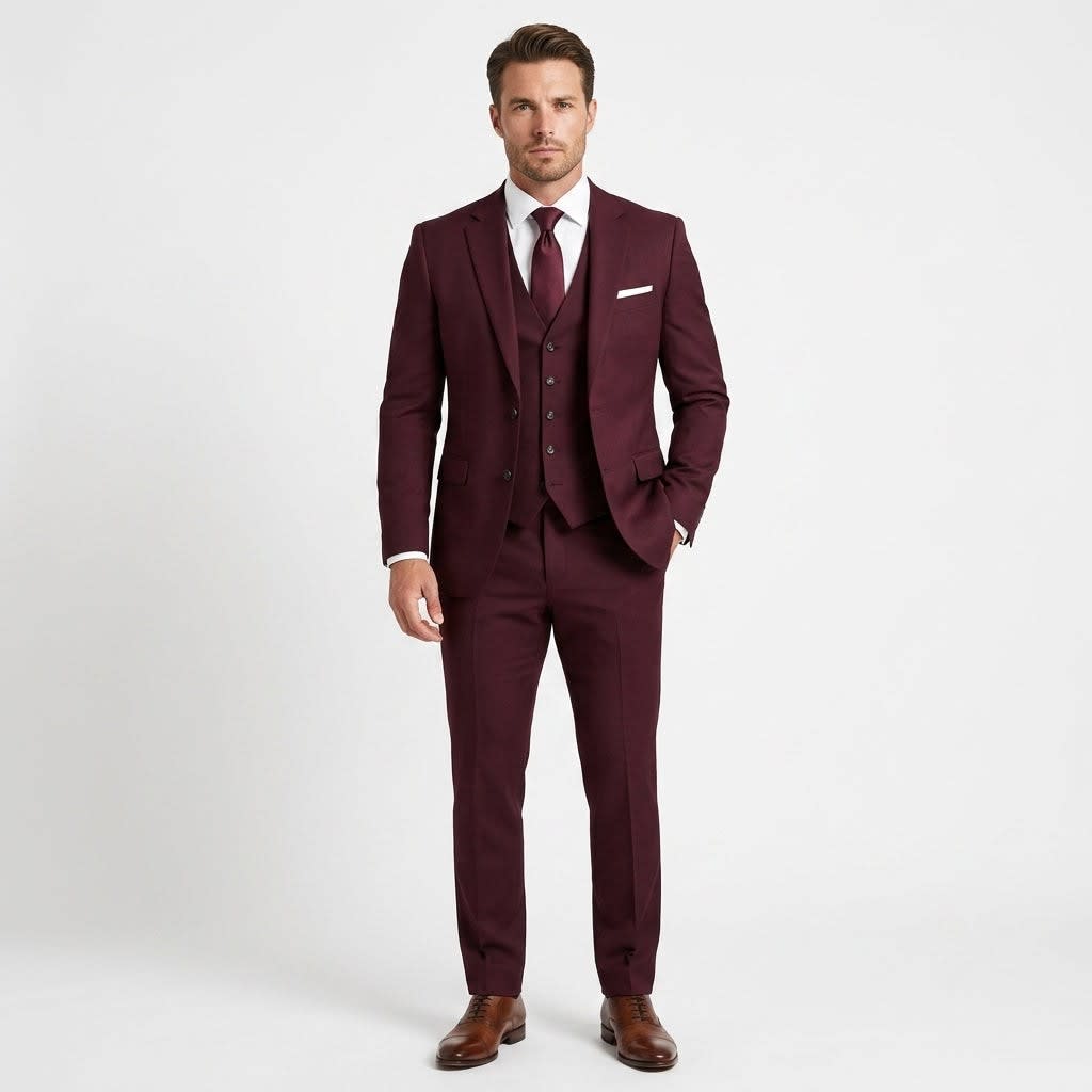 LUCIAN | THREE-PIECE SUIT - Burgundy