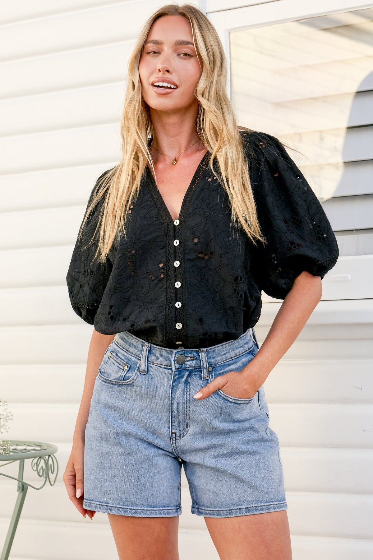 LUDOVICA | EMBROIDERED TOP