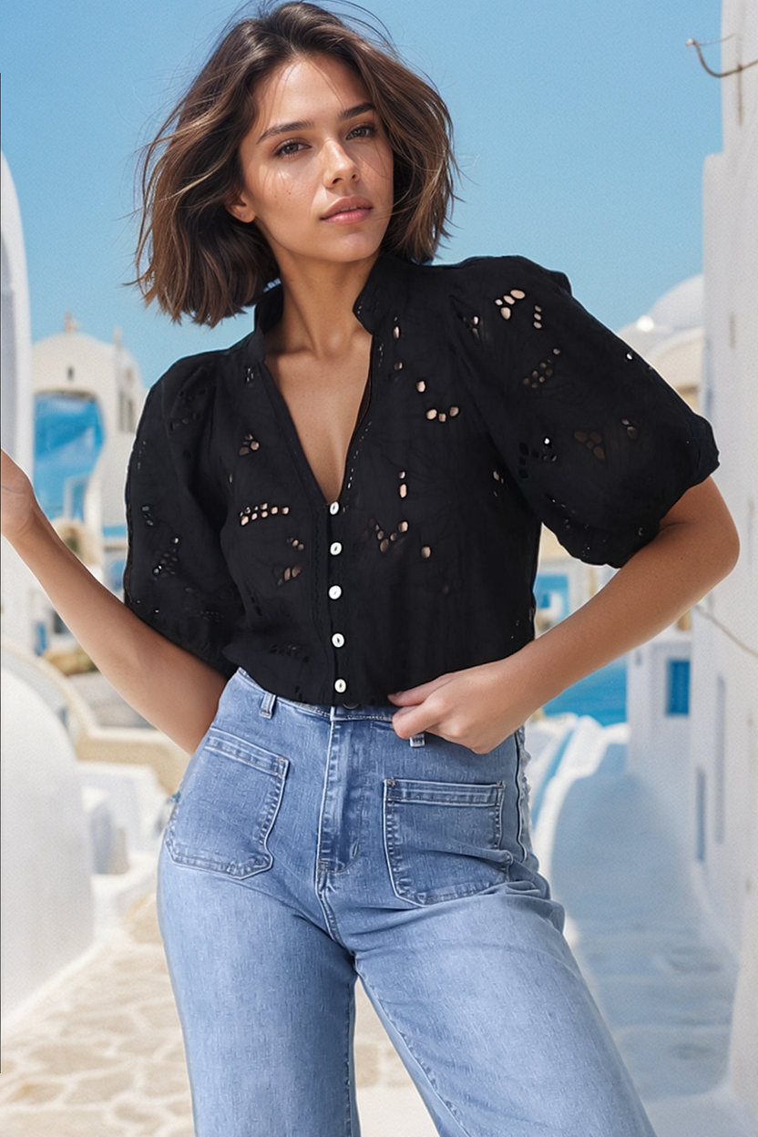 LUDOVICA | EMBROIDERED TOP